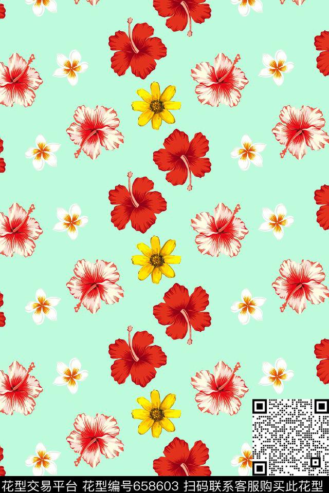 手绘花朵.jpg - 658603 - 大花 花朵 花卉 - 传统印花花型 － 童装花型设计 － 瓦栏