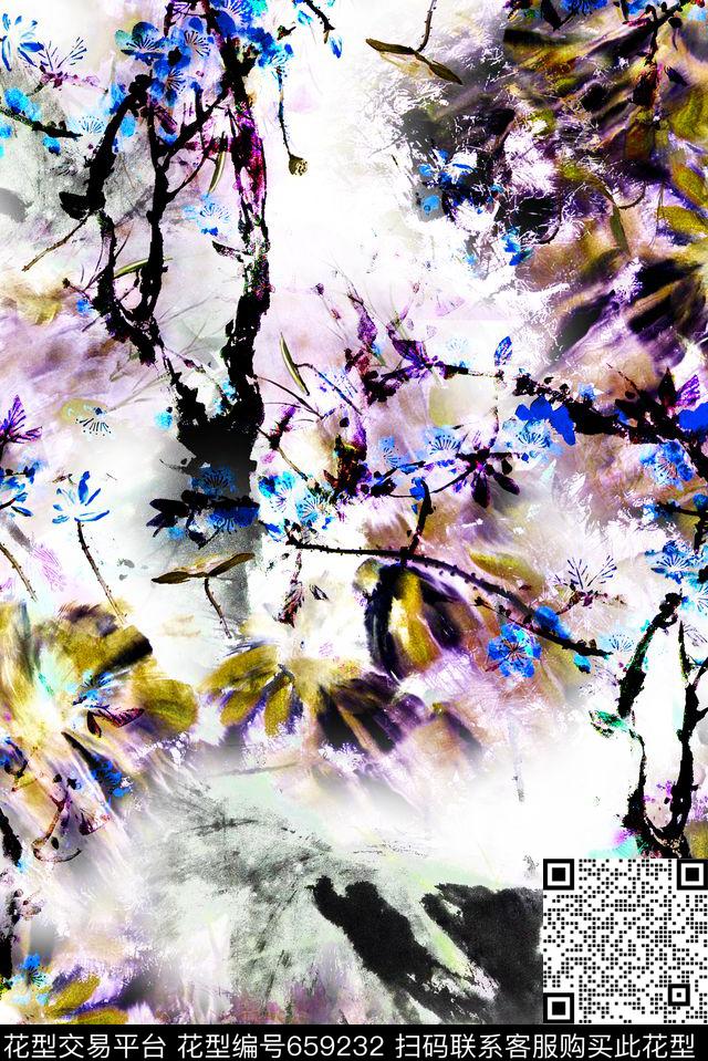 0627-02-03.jpg - 659232 - 荷花 中国风 抽象 - 数码印花花型 － 女装花型设计 － 瓦栏