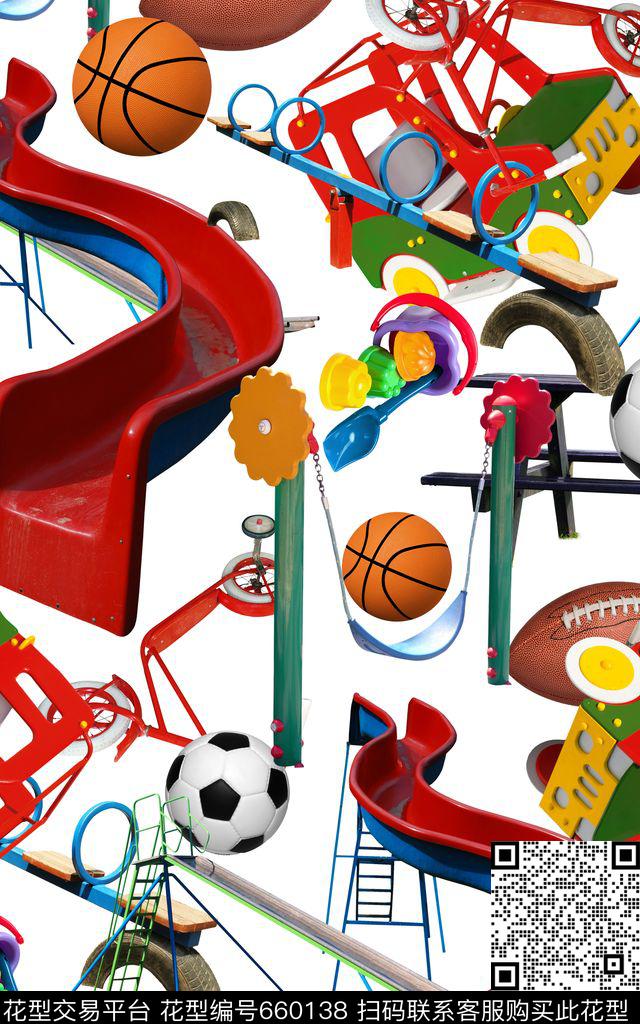0629C1.jpg - 660138 - 抽象 运动器械 篮球 - 数码印花花型 － 童装花型设计 － 瓦栏