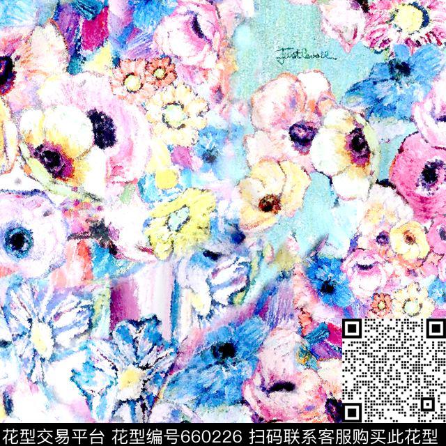 0629.jpg - 660226 - 花卉 写意 油画 - 数码印花花型 － 女装花型设计 － 瓦栏