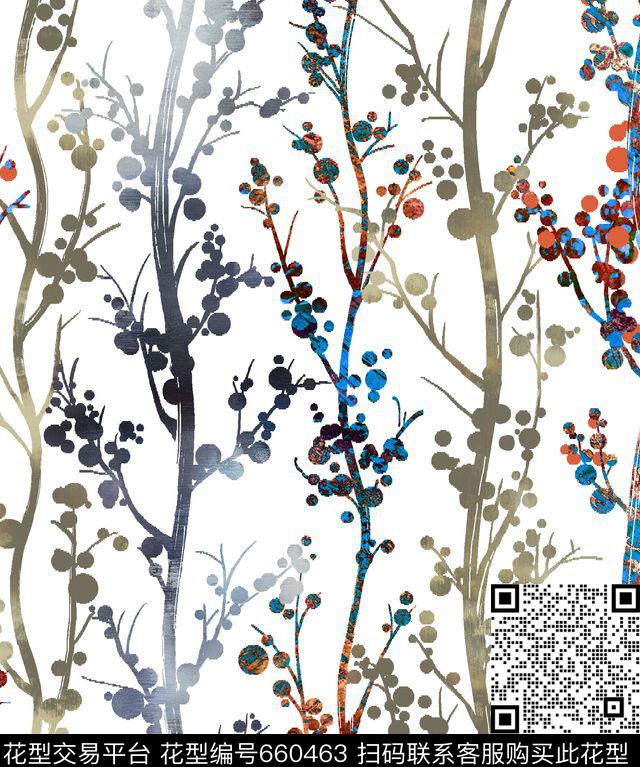 1225-47.jpg - 660463 - 手绘水彩花卉 花卉 剪影 - 数码印花花型 － 沙发布花型设计 － 瓦栏