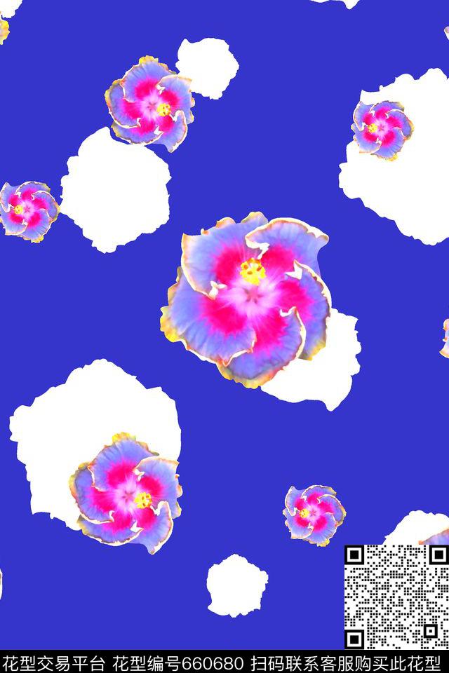 M9664.jpg - 660680 - 抽象手绘满版花朵 抽象花卉 最新高清数码清爽花卉 - 数码印花花型 － 女装花型设计 － 瓦栏