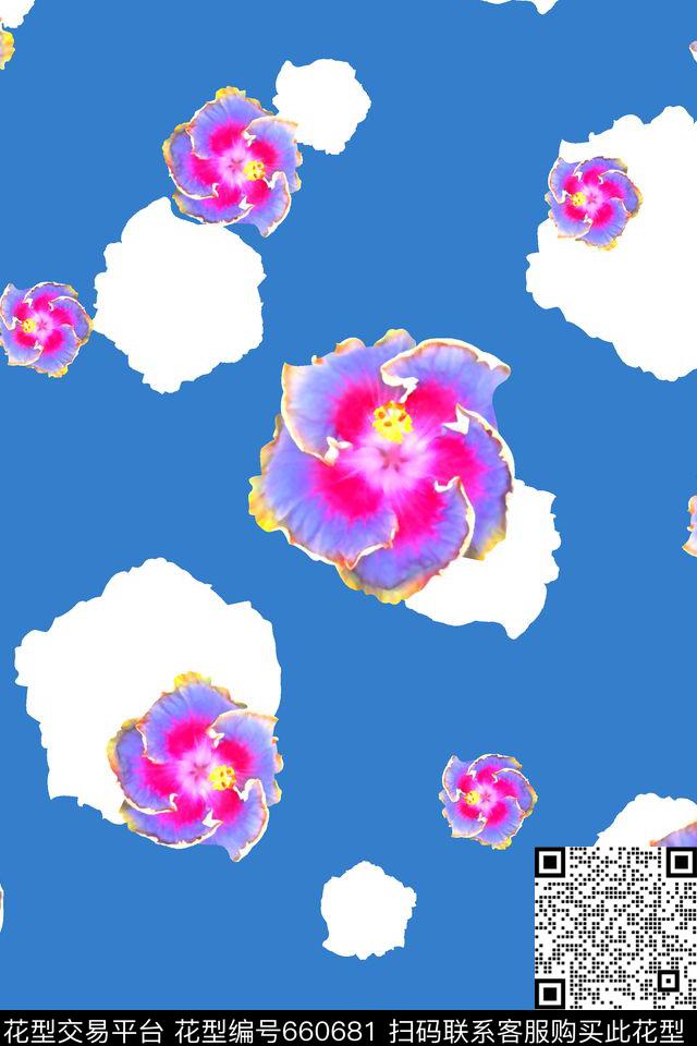 M9664-1.jpg - 660681 - 抽象手绘满版花朵 抽象花卉 最新高清数码清爽花卉 - 数码印花花型 － 女装花型设计 － 瓦栏