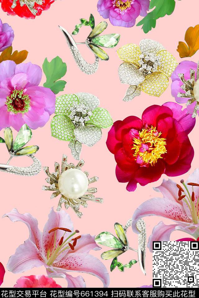 花朵1.jpg - 661394 - 牡丹 玫瑰 大花 - 数码印花花型 － 女装花型设计 － 瓦栏