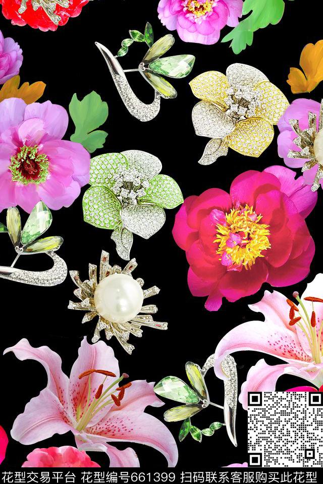 花朵2.jpg - 661399 - 牡丹 玫瑰 大花 - 数码印花花型 － 女装花型设计 － 瓦栏