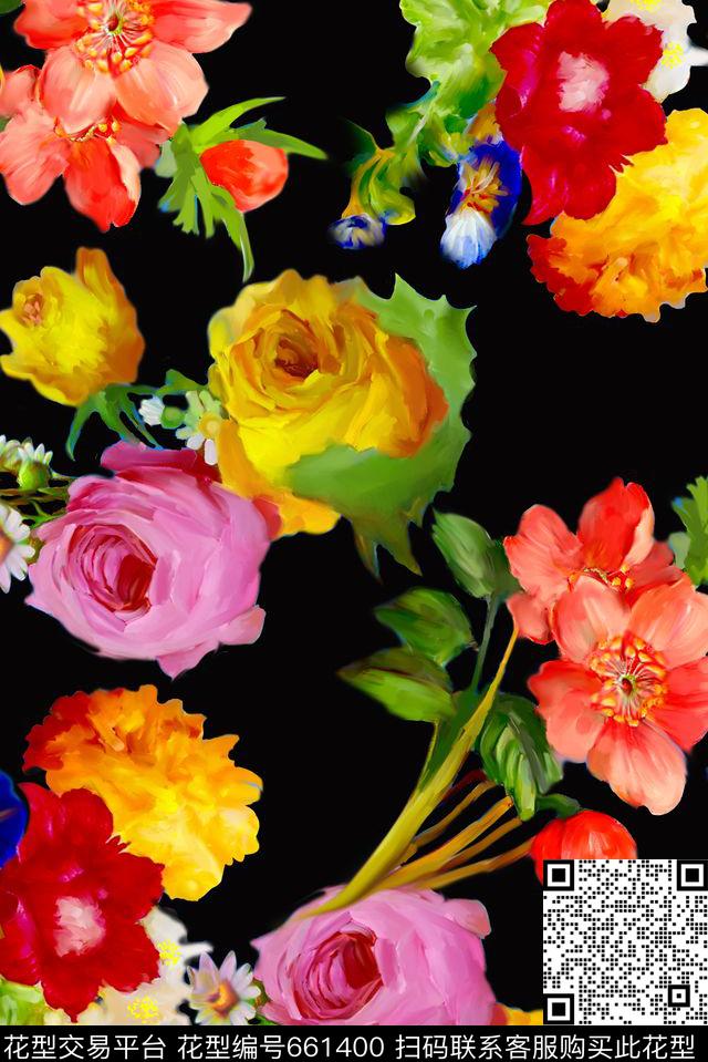 花卉-1.jpg - 661400 - 大花 牡丹 玫瑰 - 数码印花花型 － 女装花型设计 － 瓦栏
