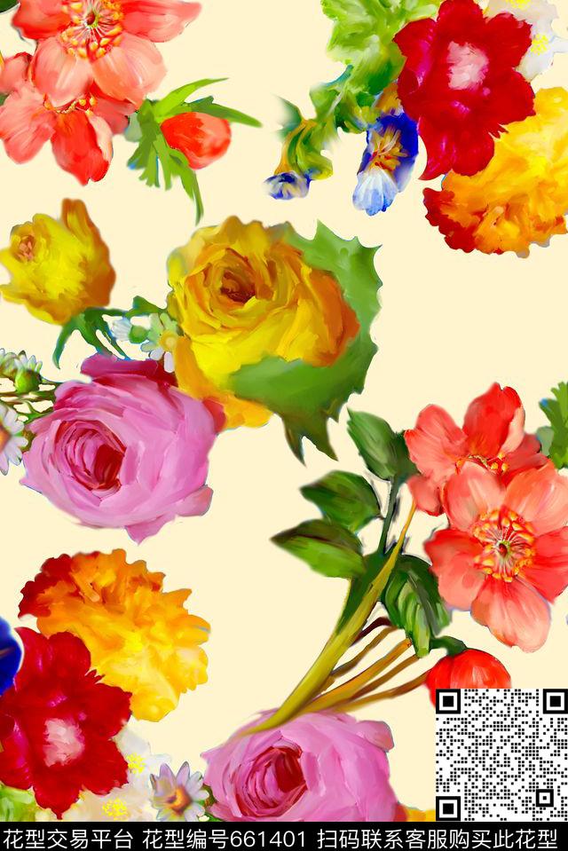 花卉-2.jpg - 661401 - 大花 牡丹 玫瑰 - 数码印花花型 － 女装花型设计 － 瓦栏