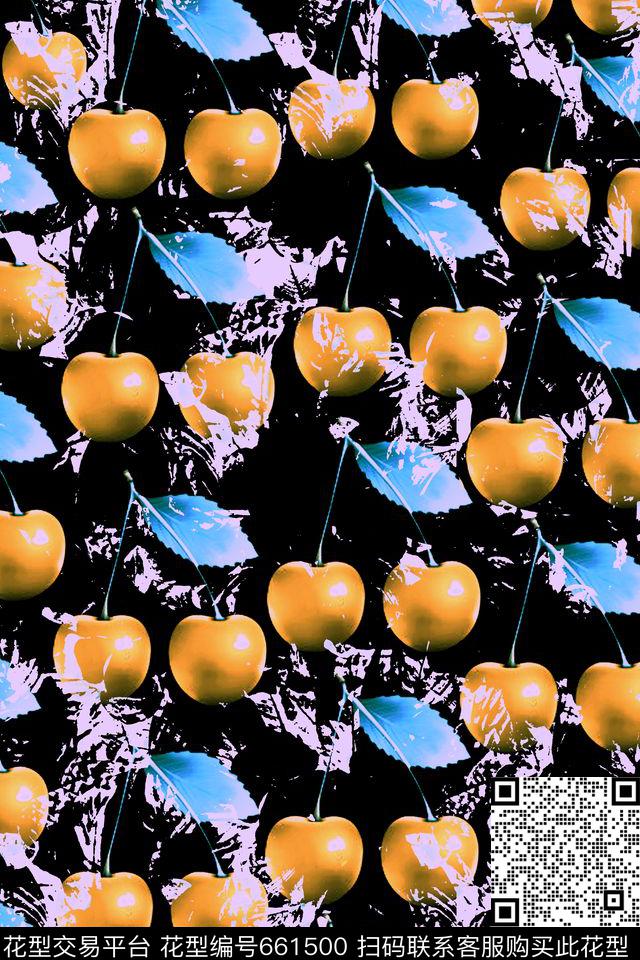 田园风水果纹理3.jpg - 661500 - 田园风 水果 岩石 - 数码印花花型 － 女装花型设计 － 瓦栏