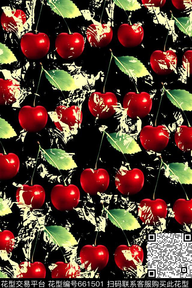 田园风水果纹理1.jpg - 661501 - 田园风 水果 岩石 - 数码印花花型 － 女装花型设计 － 瓦栏