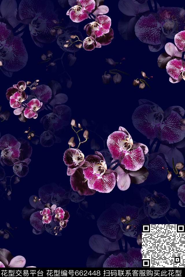 JYCY-7-3.jpg - 662448 - 兰花 花朵 花卉 - 数码印花花型 － 女装花型设计 － 瓦栏