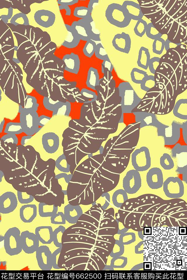 男泳-2.jpg - 662500 - 分色 热带 树叶 - 传统印花花型 － 泳装花型设计 － 瓦栏