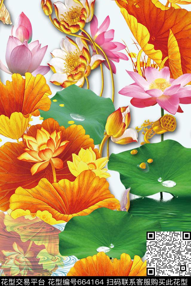 31.jpg - 664164 - 花朵 花卉 荷花 - 数码印花花型 － 女装花型设计 － 瓦栏