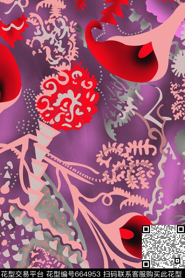 女泳2.jpg - 664953 - 花瓣 小碎花 分色 - 传统印花花型 － 泳装花型设计 － 瓦栏