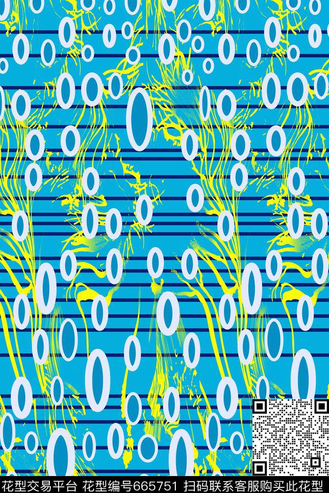女泳1.jpg - 665751 - 线条 圆点 分色 - 传统印花花型 － 泳装花型设计 － 瓦栏