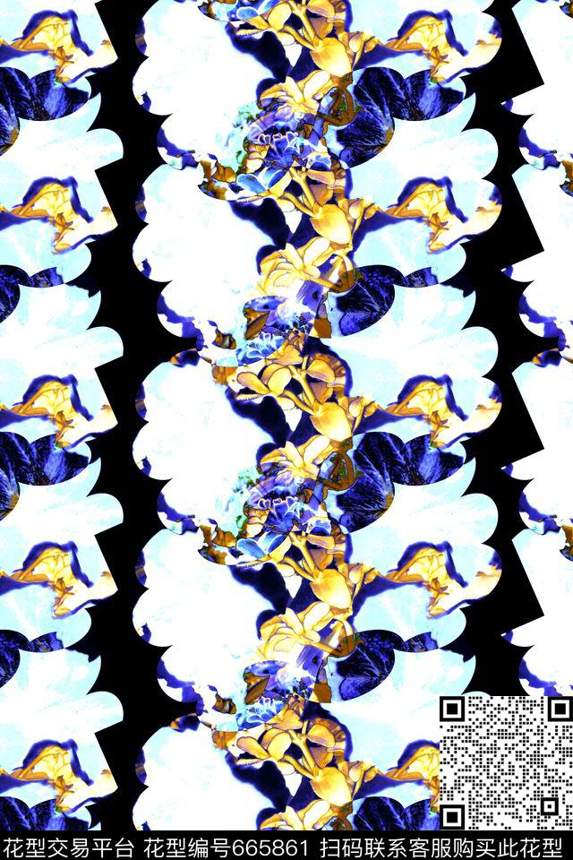 热带花卉2.jpg - 665861 - 时尚 热带花卉 男女服装 - 数码印花花型 － 女装花型设计 － 瓦栏