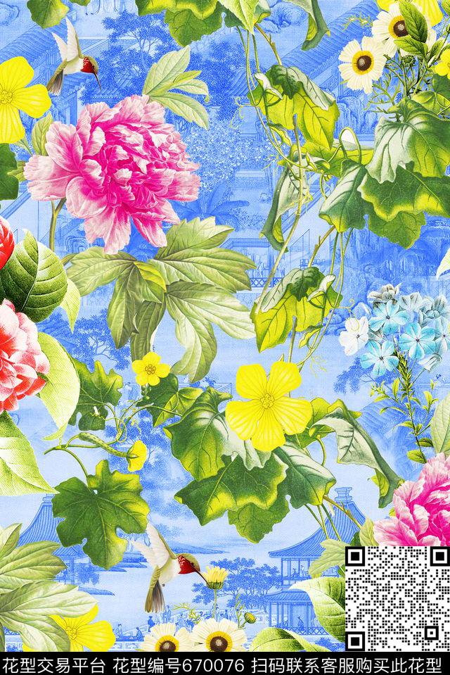 2016-2-195.jpg - 670076 - 花卉 花朵 国画 - 数码印花花型 － 女装花型设计 － 瓦栏
