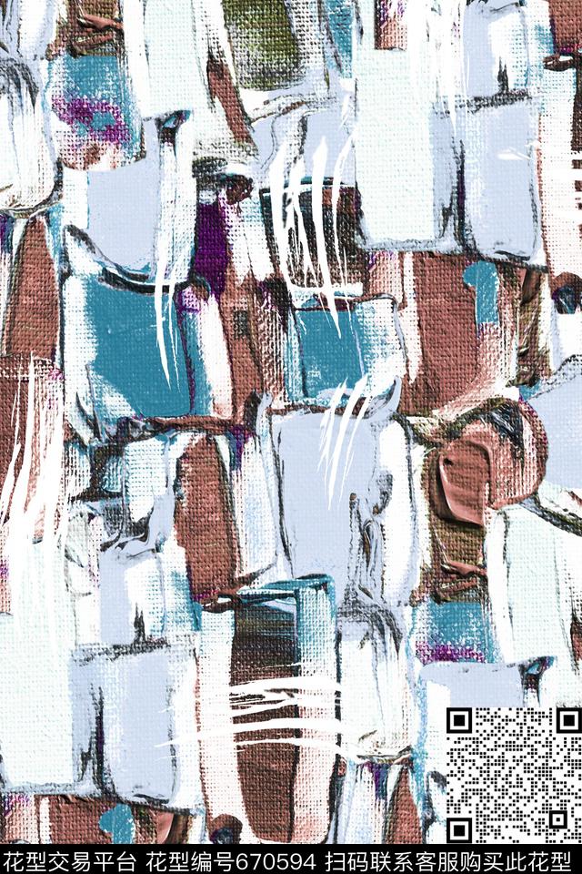 ym110-2-.tif - 670594 - 手绘 笔刷 油画 - 数码印花花型 － 女装花型设计 － 瓦栏