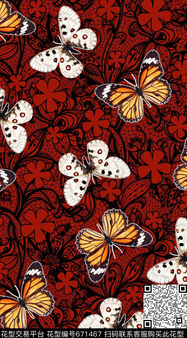 S08--AH004.jpg - 671467 - 蕾丝、蝴蝶、色块花 - 数码印花花型 － 女装花型设计 － 瓦栏