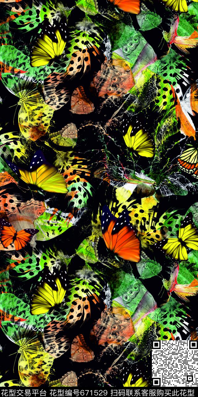 F67.jpg - 671529 - butterflies in the - 数码印花花型 － 女装花型设计 － 瓦栏