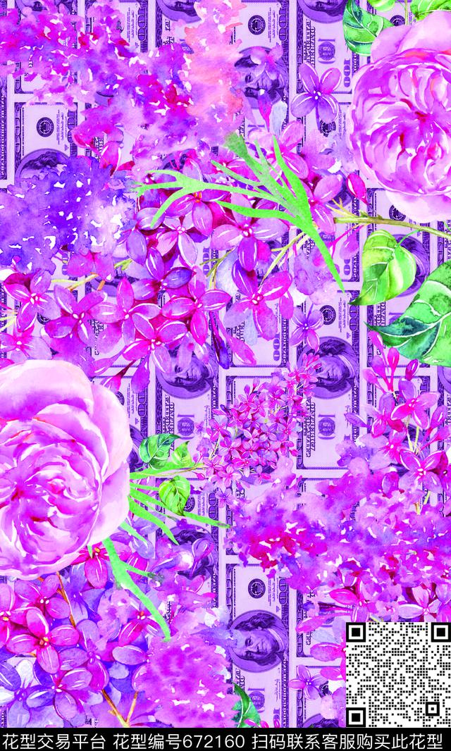 Flowers12.jpg - 672160 - 2017 money watercolor - 数码印花花型 － 女装花型设计 － 瓦栏