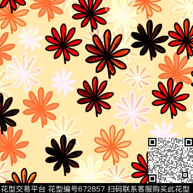 时尚叶子组合3.jpg - 672857 - 时尚花卉 花纹 裙子 - 数码印花花型 － 女装花型设计 － 瓦栏