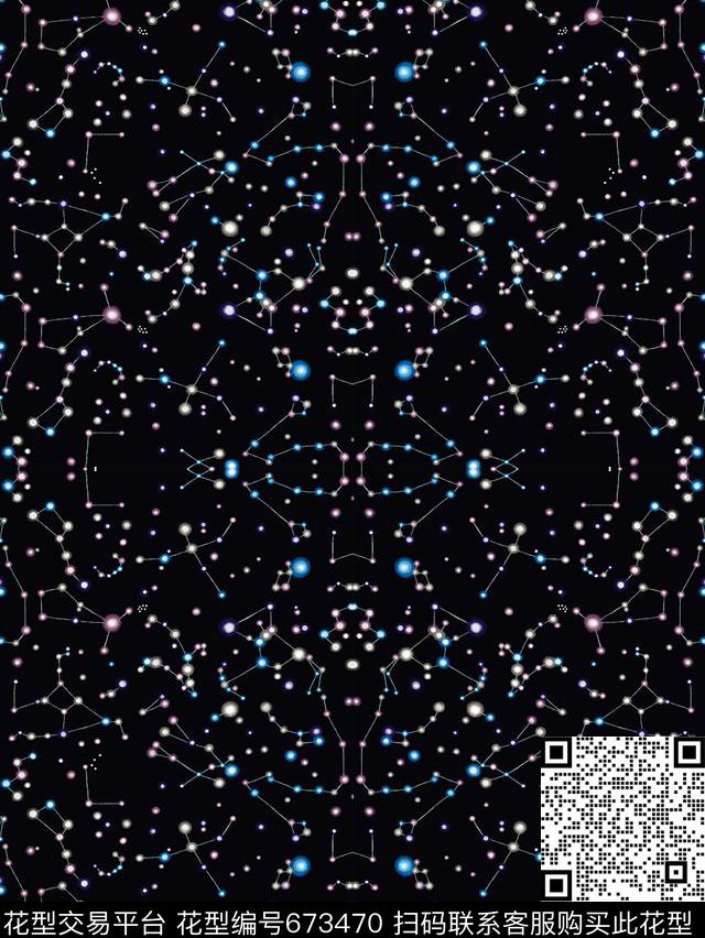 STARRY NIGHT SKY.jpg - 673470 - 天空 趣味 彩色 - 数码印花花型 － 泳装花型设计 － 瓦栏