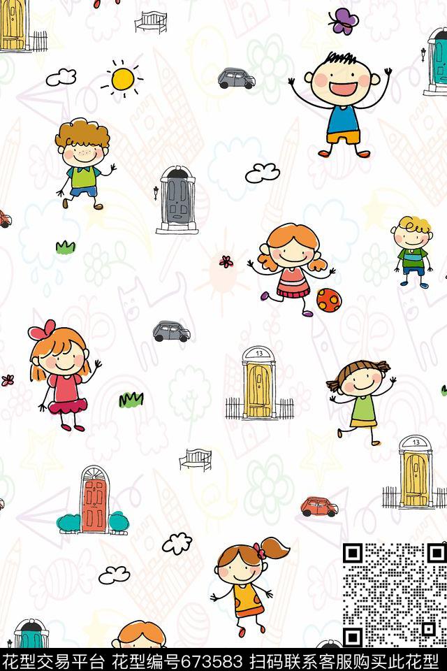 ML393副本.jpg - 673583 - 儿童画 小人 趣味 - 传统印花花型 － 童装花型设计 － 瓦栏
