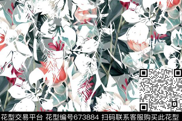 开发1.jpg - 673884 - 雨林密踪 花卉 抽象 - 数码印花花型 － 女装花型设计 － 瓦栏
