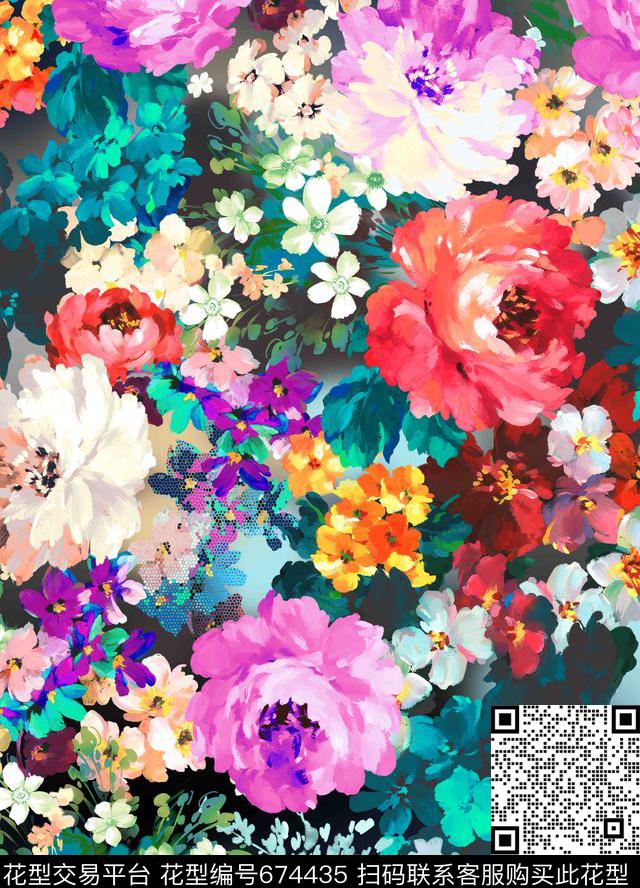 0718手绘小花.jpg - 674435 - 写意 手绘 花卉 - 数码印花花型 － 女装花型设计 － 瓦栏