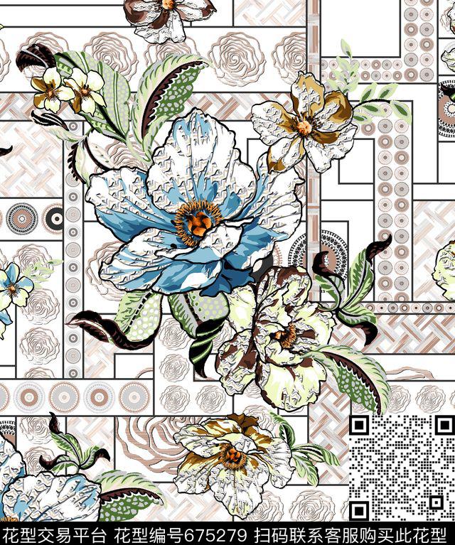 Morning-062216-LSN.tif - 675279 - 花朵 花卉 抽象 - 数码印花花型 － 沙发布花型设计 － 瓦栏