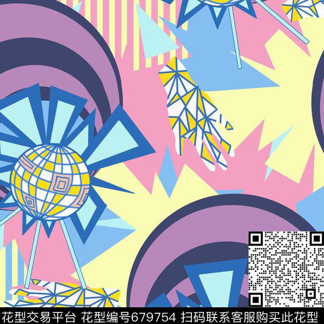 disco.jpg - 679754 - 不规则几何 波普 年轻 - 传统印花花型 － 男装花型设计 － 瓦栏