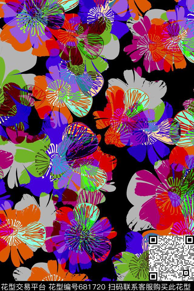 YC1310.jpg - 681720 - 女装 花卉 抽象 - 传统印花花型 － 女装花型设计 － 瓦栏