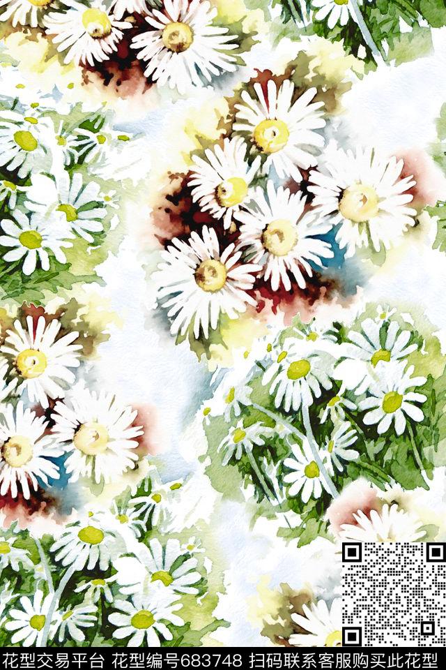 SAW8006-1.jpg - 683748 - 水彩 花卉 手绘 - 数码印花花型 － 女装花型设计 － 瓦栏