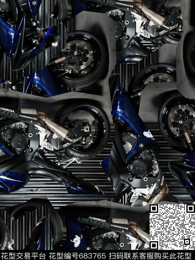 cp430 w.jpg - 683765 - 摩托车 复古 男装花型 - 数码印花花型 － 男装花型设计 － 瓦栏