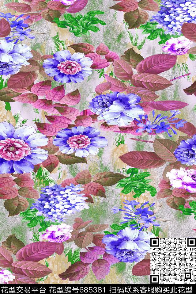 2016070020zq.jpg - 685381 - 乱花 手绘 花卉 - 数码印花花型 － 女装花型设计 － 瓦栏