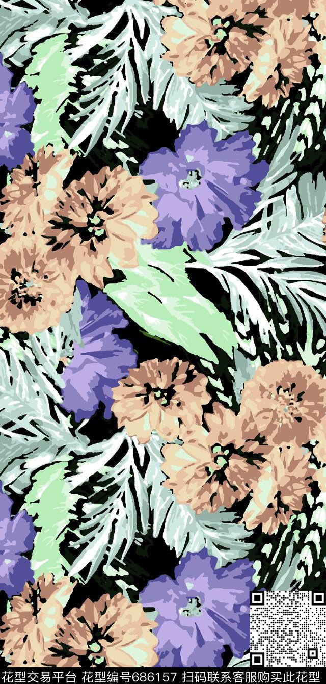 SWNZ005-4.jpg - 686157 - 花卉 手绘 叶子 - 传统印花花型 － 女装花型设计 － 瓦栏