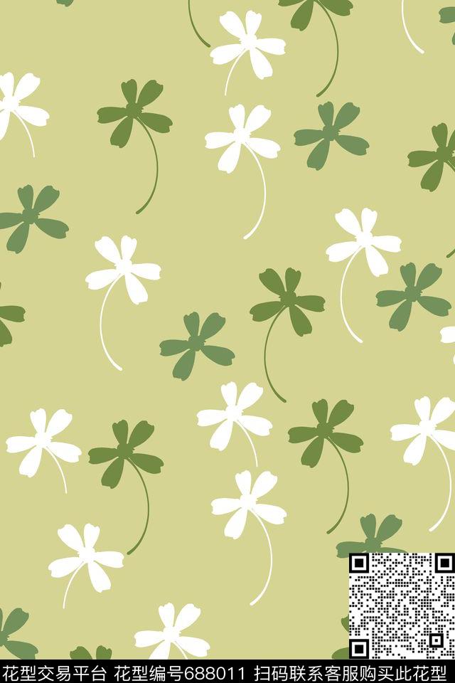 花纹花卉2.jpg - 688011 - 田园风 花卉 墙纸 - 传统印花花型 － 墙纸花型设计 － 瓦栏