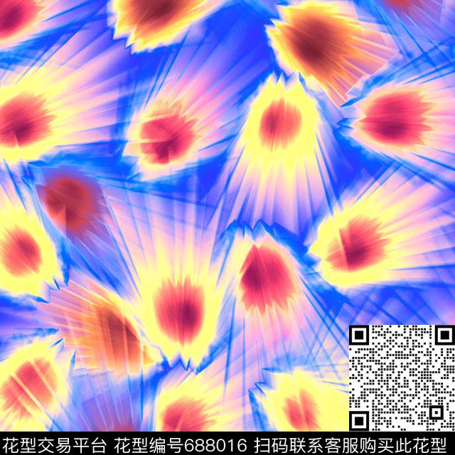 抽象纹理发射4.jpg - 688016 - 抽象 几何 纹理 - 数码印花花型 － 女装花型设计 － 瓦栏