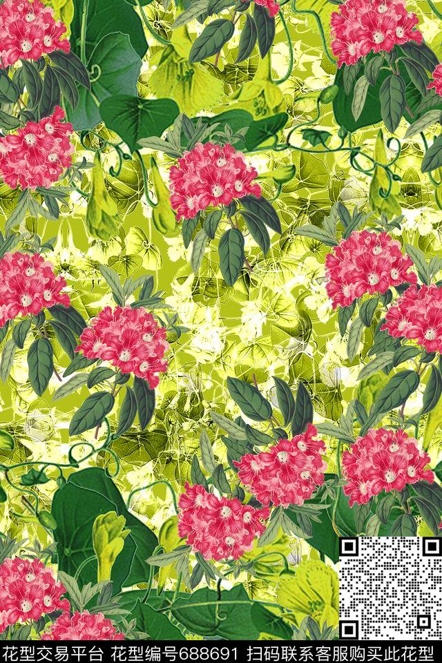 160812003.jpg - 688691 - 花瓣 大花 花朵 - 数码印花花型 － 女装花型设计 － 瓦栏