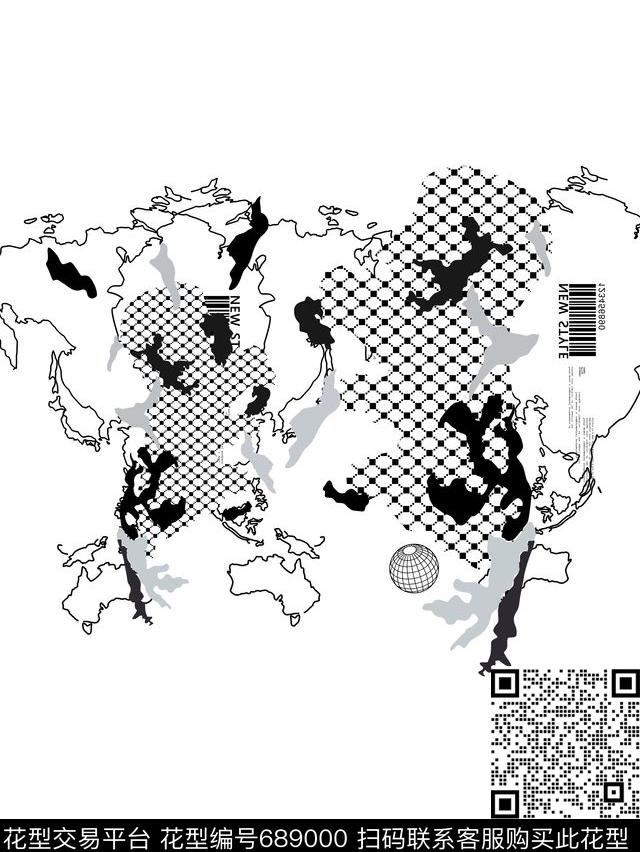 未标题-1.jpg - 689000 - 时尚格子地图男装花 适用于T恤衬衫夹克卫衣花型 - 传统印花花型 － 男装花型设计 － 瓦栏