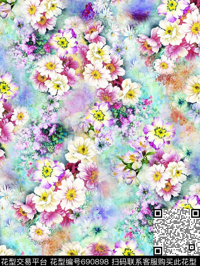 03-100816-wml.jpg - 690898 - 花朵 几何 花卉 - 传统印花花型 － 女装花型设计 － 瓦栏