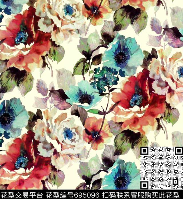 0816油画花卉-1.jpg - 695096 - 水彩花卉 手绘水墨花卉 - 数码印花花型 － 女装花型设计 － 瓦栏
