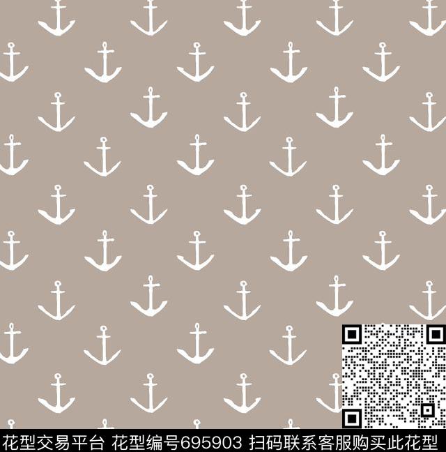 huitou-3.jpg - 695903 - 多色 休闲 船锚 - 数码印花花型 － 泳装花型设计 － 瓦栏