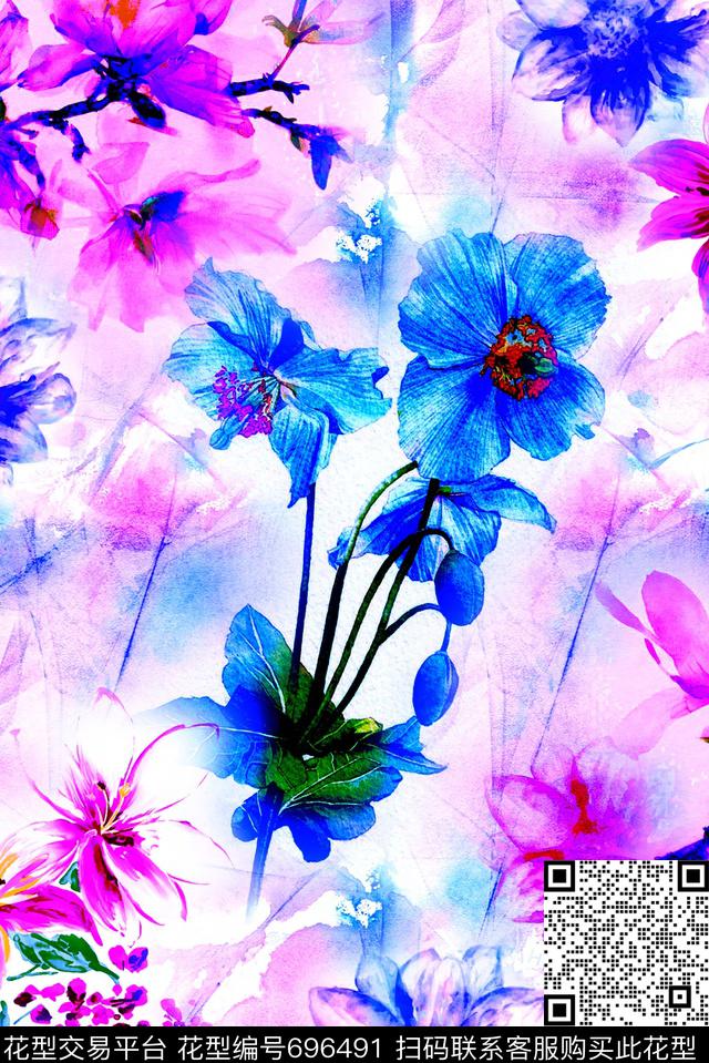 20160826-7S.jpg - 696491 - 花卉 数码花卉类 水彩 - 数码印花花型 － 女装花型设计 － 瓦栏