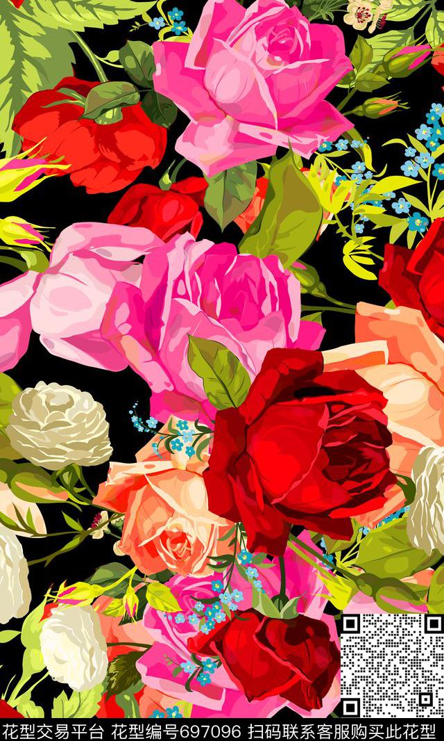 891731.1.jpg - 697096 - garden 2017 flowers - 数码印花花型 － 女装花型设计 － 瓦栏