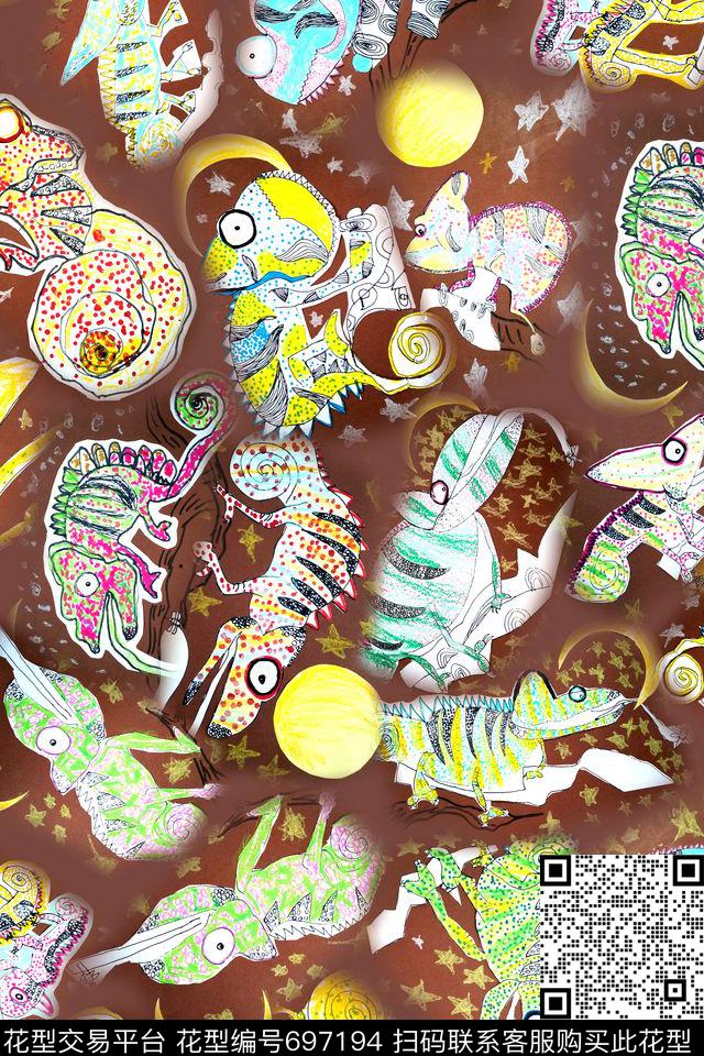 ML427副本.jpg - 697194 - 儿童画 趣味 蜥蜴 - 数码印花花型 － 童装花型设计 － 瓦栏