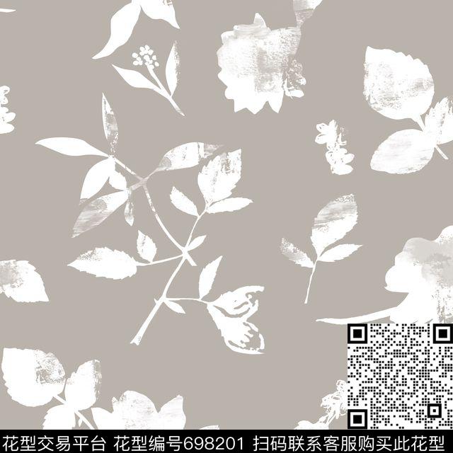 白色渐隐花-5.jpg - 698201 - 花卉 云纹 渐变 - 传统印花花型 － 窗帘花型设计 － 瓦栏