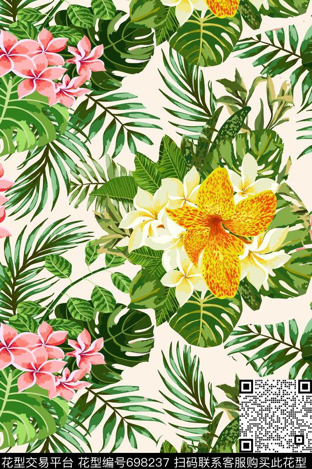 雨林2.jpg - 698237 - 植物纹 女装 棕榈叶 - 数码印花花型 － 泳装花型设计 － 瓦栏