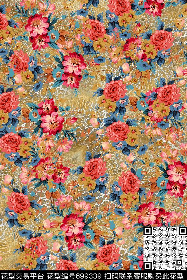 160901001.jpg - 699339 - 大花 花朵 花卉 - 数码印花花型 － 女装花型设计 － 瓦栏