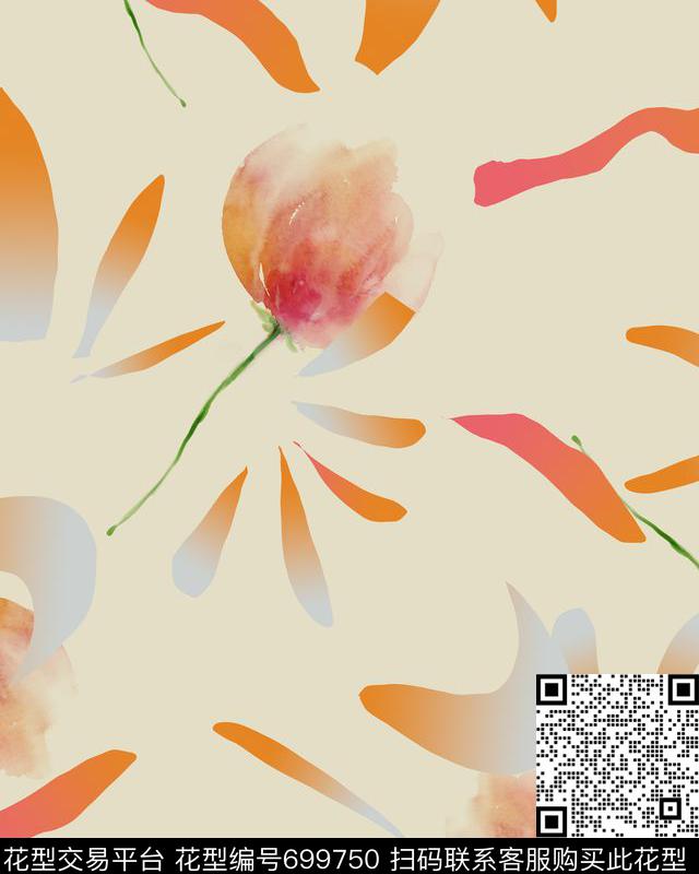 花卉01.jpg - 699750 - 现代 几何 花卉 - 传统印花花型 － 女装花型设计 － 瓦栏